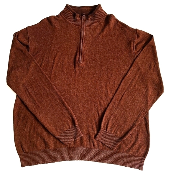 Woolrich brown quarter-Zip pullover sweater - Picture 1 of 7